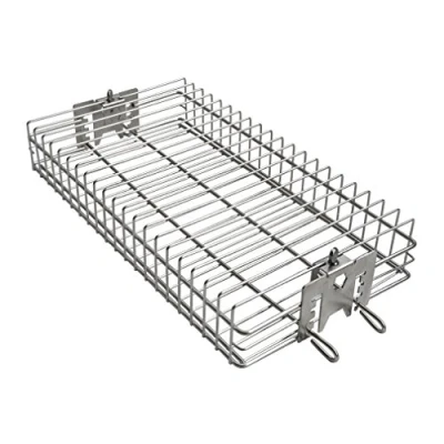Imagen de onlyfire 6042 Acero Inoxidable Parrilla Plana asador Cesta Encaja 12mm &amp; 10mm hexágono, Square 8mm Cuadrados escupir Barras para Cualquier