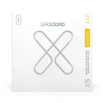 Imagen de D&#039;Addario Guitar Strings XS Nickel Coated Electric XSE0946 3P Maximum Life with Smooth Feel &amp; Exceptional Tone For 6 String 09 46 Super Light Top/Regular Bottom, 3 Pack