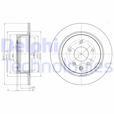 Imagen de DELPHI BG4108C Disco de freno 292 9 5 macizo revestido sin procesar cojinete rueda, anillo sensor ABS NISSAN: Qashqai / Qashqai+2 I, Juke