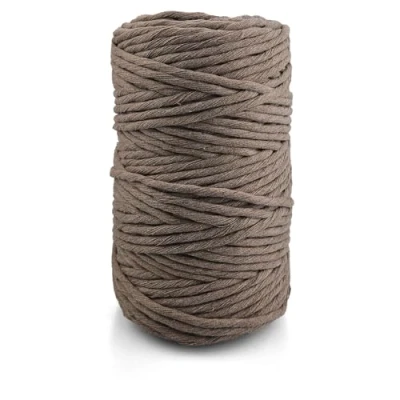 Imagen de Netuno 1 Hilo de macramé Beige Oscuro 5 mm x 150 m Trenzado algodón cordón Textil Natural Cuerda Decorativa