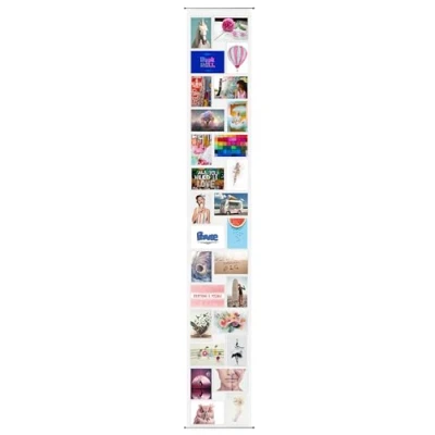 Imagen de trendfinding® cortina de fotos 10 x 15 cm, formato horizontal y vertical, para fotos, soporte 28 barra metal superior