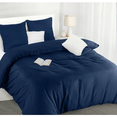 Imagen de Utopia Bedding Funda Nordica 220 x 240 Microfibra Juego de Edredon 220x240 cm y 2 Fundas Almohada 65x65 (Azul Marino)