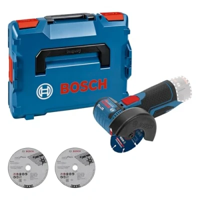 Imagen de Bosch Professional 12V System GWS 76 Amoladora angular a batería (Ø mm, 19500 rpm, 3 discos, sin batería, en L BOXX)