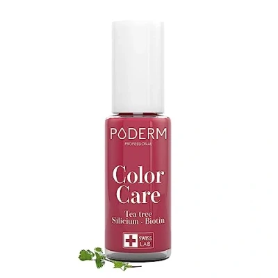 Imagen de PODERM ESMALTE DE UÑAS TEA TREE PARA HONGOS COLOR ROJO NEGRO TRATAR LAS AMARILLAS/DAÑADAS Previene y trata CUIDADO 2 IN 1 FÓRMULA ÚNICA SWISS MADE