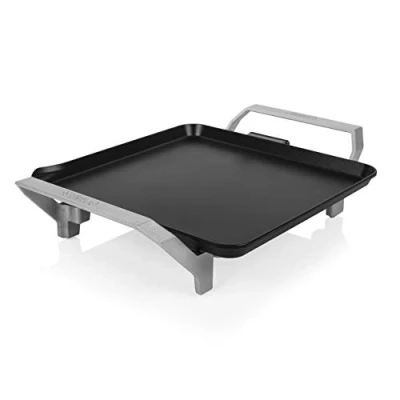 Imagen de Princess 103090 Table Chef Premium Compacta, Plancha Cuadrada 28 x cm, cocina sin aceite, aluminio fundido con revestimiento antiadherente, Asas frías al tacto, Termostato regulable, 1500 W