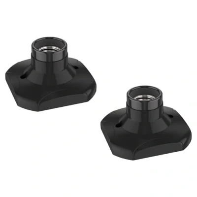 Imagen de ledscom.de 2 piezas Plafón portalámparas ELEKTRA, porcelana, negro, 1x E27 máx. 60W