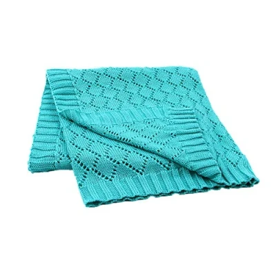 Imagen de Odot Manta de Punto para Bebé Recién Nacido, Suave y Cálida Crochet Cobija Toalla Cama Niños Swaddle Bebe Cuna, Cochecito Silla Paseo (80x100cm,Verde)