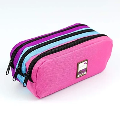 Imagen de Viquel TRIZIP Estuche Escolar de 3 Compartimentos (Gran Capacidad, Multicolor