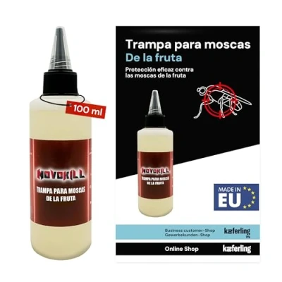 Imagen de Novokill Cebo para Trampas Moscas de la Fruta 100% no tóxico 100 ml el hogar, cocinas y Otros Lugares Protección 170 días Atrapa Eliminar
