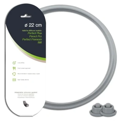 Imagen de ANAKEL HOME Pack de Junta Olla Ø22 cm y Set 2 Juntas Indicadoras Presión Compatible con Express WMF Perfect para Modelos Antiguos Mango, Recambio Adaptable, Silicona