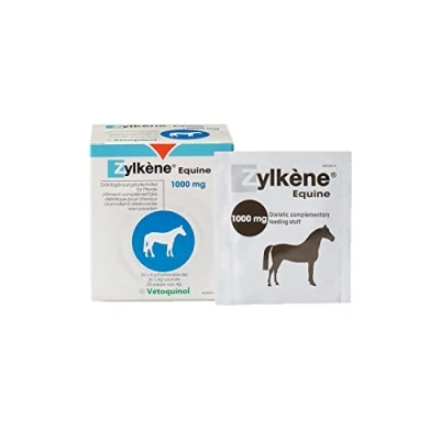 Imagen de Vetoquinol Zylkene Equine 20 x 4 g Complemento alimenticio dietético para Caballos Puede Ayudar a Reducir el Comportamiento no Deseado de los en situaciones desconocidas