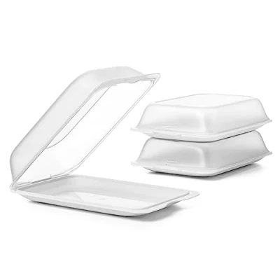Imagen de TATAY Set de 3 Porta Embutidos y Alimentos Fresh MAXI, Libre BPA, Reutilizables, Apilables, Apto Lavavajillas Microondas, Color Blanco Pergamon. Medidas 17 x 6,2 25,2 cm