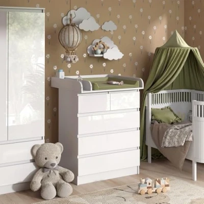Imagen de Vicco Cambiador Emma, Blanco, 80 x 110.2 cm con 5 cajones