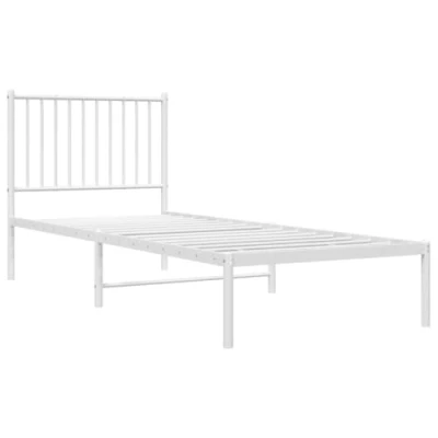 Imagen de vidaXL Estructura de Cama Metal con cabecero Blanco 80x200 cm, armazón Cama, Muebles Dormitorio, Marco Individual