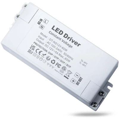 Imagen de REYLAX Transformador 220V a 12V, Fuente de Alimentación LED 60W 5A, CA CC, Driver Baja Tensión, Controlador Voltaje Constante, Adaptador para Tiras LED, Luces Escalera