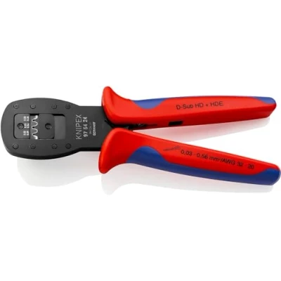 Imagen de Knipex Alicate para crimpar mini conectores crimpado en paralelo bruñido, con fundas multicomponentes 190 mm 97 54 24