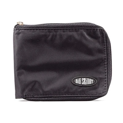 Imagen de Big Skinny Men&#039;s Zippered Bi Fold Slim Wallet, Holds Up to 25 Cards, Black