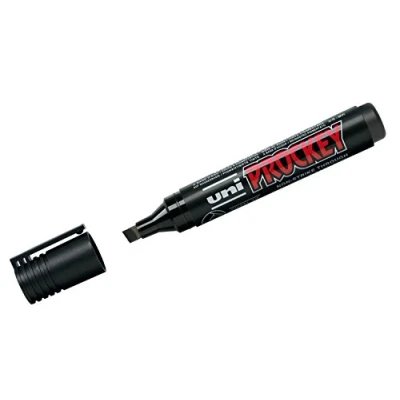 Imagen de Uni ball 159099 Marcador Prockey, punta en cuña, 3 6 mm, negro, 1 pieza