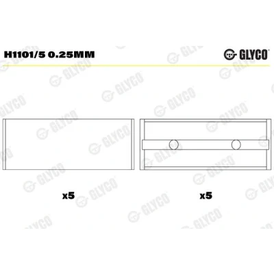 Imagen de GLYCO H1101/5 0.25mm Cojinete de cigüeñal RENAULT: MEGANE 1