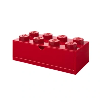 Imagen de Room Copenhagen Desk Drawer 8 Knobs Lego Cajón de Escritorio con pomos, apilable, Color Rojo, Grande, roja