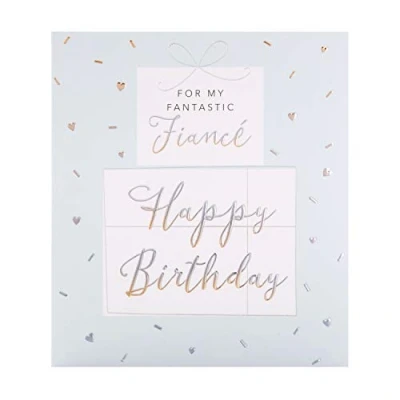 Imagen de Tarjeta de cumpleaños para Fiancé The Hallmark Studio, diseño contemporáneo en relieve con lámina ombre