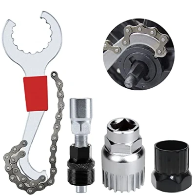 Imagen de Herramienta de Extracción Cassette Bicicleta Llave Cadena para Látigo Extractor Bielas Ejes Pedalier Remover Rueda Libre Casette Bici