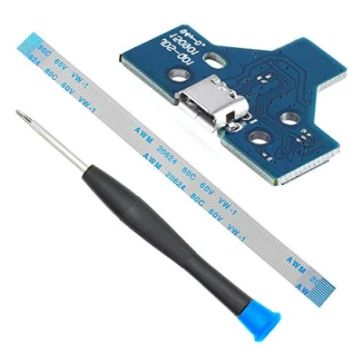 Imagen de MMOBIEL Reemplazo del Puerto de Carga para el Controlador Playstation PS4 Modelo Dualshock 4: JDS 001 Cable Flexible 12 Pines con Incl. (+) Destornillador
