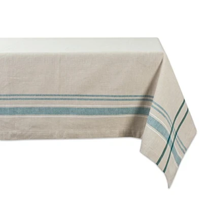 Imagen de DII Tops de Mesa Rayas francesas, 100% algodón., Verde Azulado, 60x84 Inches