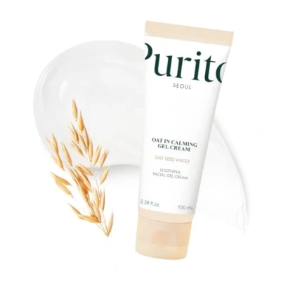 Imagen de PURITO crema calmante en gel de avena, 100 ml/3,38 onzas líquidas, vegana, facial, hidratante para el rostro, ingredientes naturales