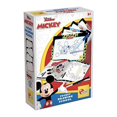 Imagen de Liscianigiochi Disney Mickey Pocket Drawing School (Escuela de Dibujo) Juego Creativo para niños a Partir 3 años (92918), Color no aplicable