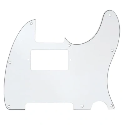 Imagen de Musiclily 8 Agujeros Tele Pickguard Humbucker Guitarra Golpeador HH para Eléctrica Fender American/México Standard Telecaster Estilo Moderno,3 capas Blanco