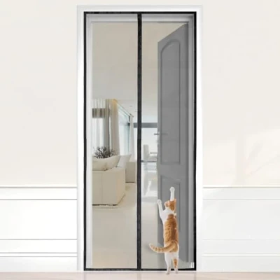Imagen de HOOMEE Mosquitera para Puerta, 80x210CM Cortina Magnética Puertas de Balcón o Terraza, Tejido con Fuertes Imanes un Autocierre, Fácil Instalación sin Taladrar (Negro)