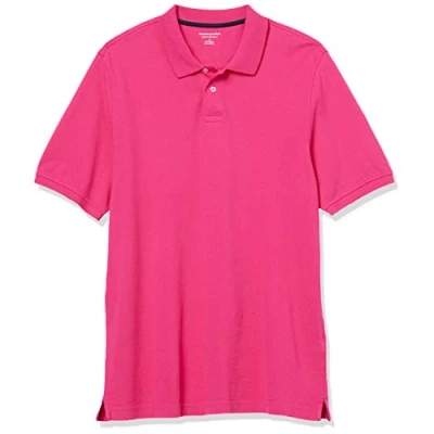 Imagen de Amazon Essentials Polo en piqué de algodón con Corte Regular (Disponible Talla Grandes y Largos Especiales) Hombre, Rosa Intenso, S