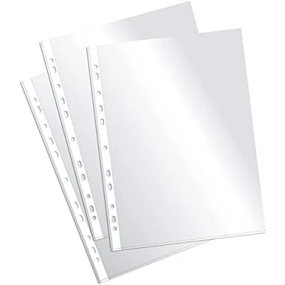 Imagen de Casterli 110504 Fundas Plástico A4 Transparente, 60 Unidades, Multitaladro, Polipropileno 100% reciclable multitaladro folio cristal, 50 micras, transparente. (60 Fumndas, 1 Paquete)