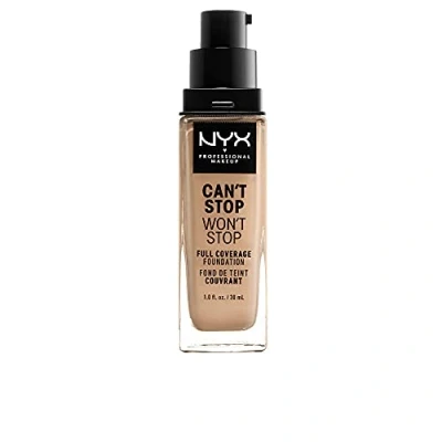 Imagen de NYX Professional Makeup Base de maquillaje Can&#039;t Stop Won&#039;t Full Coverage Foundation, Larga duración, Waterproof, Fórmula vegana, Acabado mate, Tono: Buff