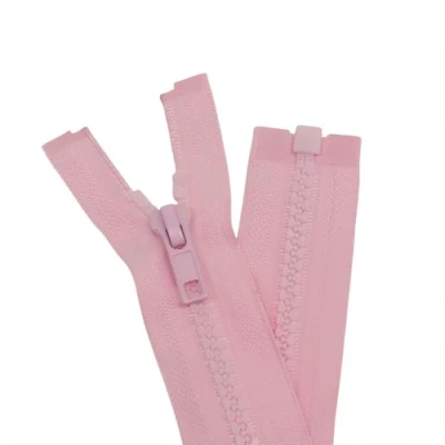 Imagen de YaHoGa 2 unidades 90 cm cremallera plástico 5 mm divisible para chaquetas rosa