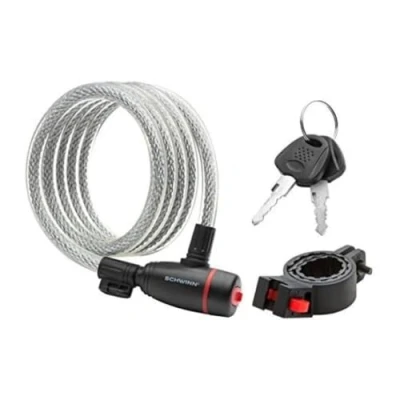 Imagen de Schwinn Cierre antirrobo para bicicleta, nivel de seguridad 3, con llave, cable 12 mm y 1,8 m