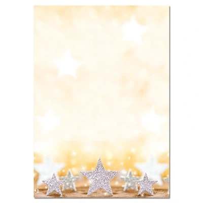 Imagen de SIGEL DP029 Papel navideño, decoración de Navidad, 21 x 29,7 cm, 90g/m², blanco, dorado y plateado, 100 hojas