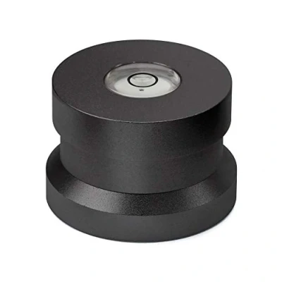Imagen de Dynavox Single Puck ASP3 Adaptador de Aluminio para Discos 45 Unidades, diseño libélula integrada Ajustar el Tocadiscos, Color Negro