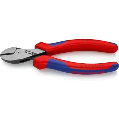 Imagen de Knipex X Cut® Alicate de corte diagonal compacto gran efecto palanca negro atramentado, con fundas multicomponentes 160 mm (cartulina autoservicio/blíster) 73 02 SB