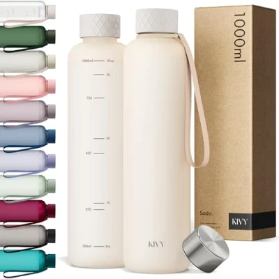 Imagen de KIVY Botella de aqua [1 litro] Agua gimnasio deportiva et oficina sind BPA 1 litro Tritan Water Bottle 1000ml plástico Botellas para reutilizable