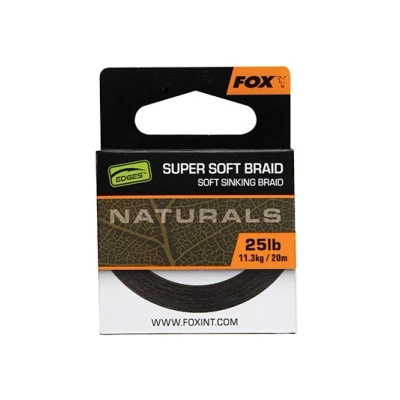 Imagen de Fox Edges Naturals Soft Braid Hooklength 25lb (20m) Material para bajos de línea carpfishing