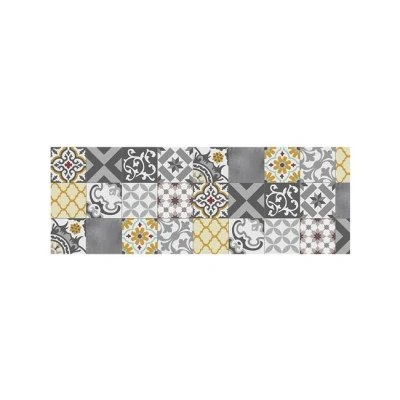 Imagen de Alfombra vinílica Acolchada Croma Patch Gris en Color y Ambar 50 x 140 cm