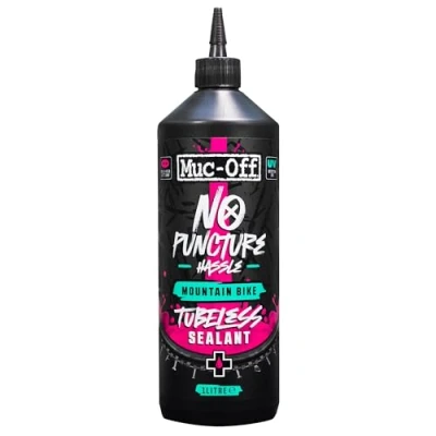 Imagen de Muc Off No Puncture Hassle Tubeless Sealant, 1 Litro Sellador de Neumáticos para Reparación Rueda Bicicleta Con Trazador UV Ruedas Agujeros Hasta 6 mm