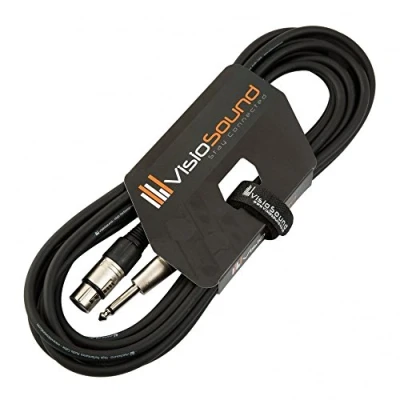 Imagen de Hembra XLR a Cable Jack Mono 6.35mm 1/4&quot; / Micrófono/Cable de señal 6 colores 6m Negro