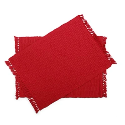 Imagen de Penguin Home 100% Algodón Manteles Individuales 6 Pieza Establecer, Rojo