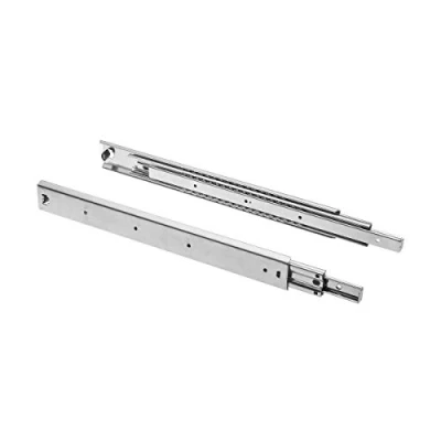 Imagen de GTV Set de Guias Correderas para Cajones Extracción Total 53.9 x 650 mm, Acero Galvanizado 2 Telescopicas, Rieles Soporta hasta 100 kg, Piezas