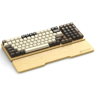 Imagen de Attack Shark Reposamuñecas de Bambú Natural 98 Teclas, Ergonómico para Mejorar La Comodidad Escritura y Juegos, Respetuoso con el Medio Ambiente, Tacto Madera, Antideslizante
