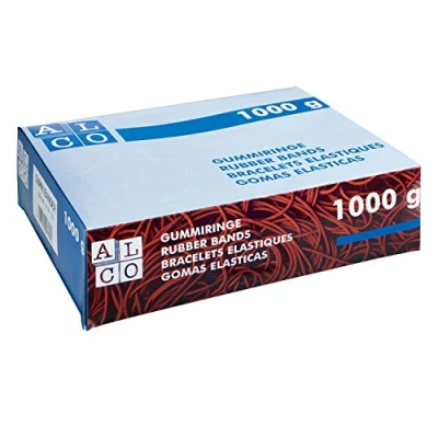 Imagen de Alco Albert 760 bandas de goma, 130 x 4 mm, 1 kg), color rojo