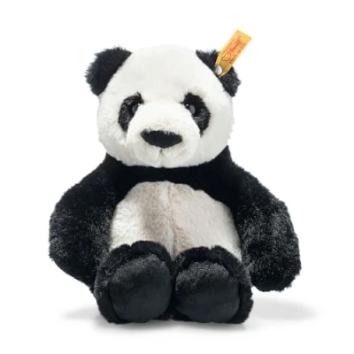 Imagen de Steiff 75650 Soft Cuddly Friends Ming Panda Peluche para niños (27 cm, Suave y Lavable, 27 cm), Color Blanco Negro